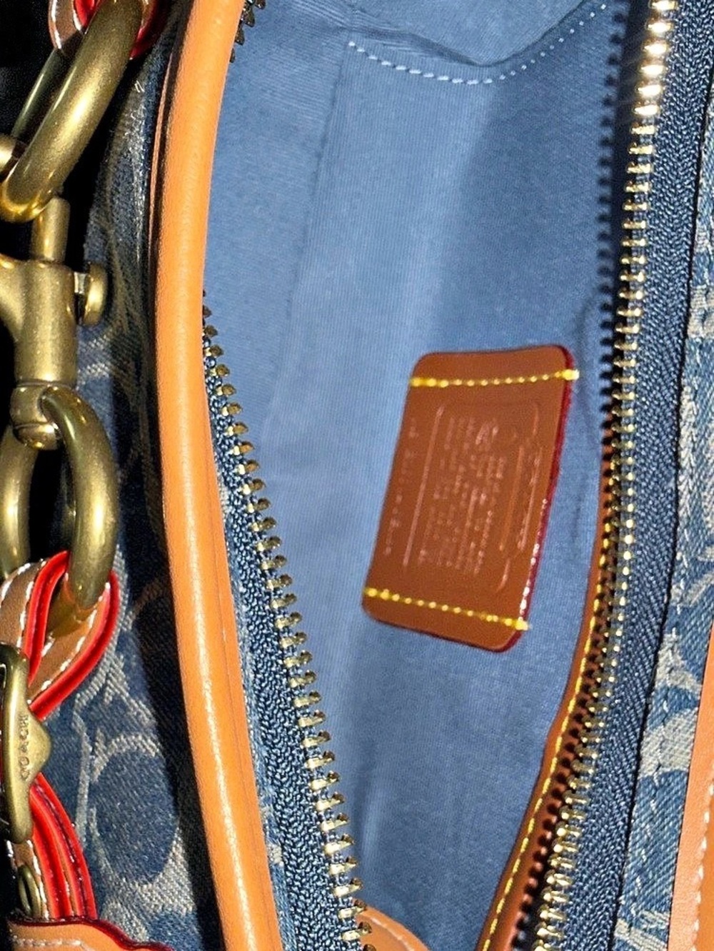 Coach Denim Belted Ergo Shoulder Bag - Picture 9 of 11